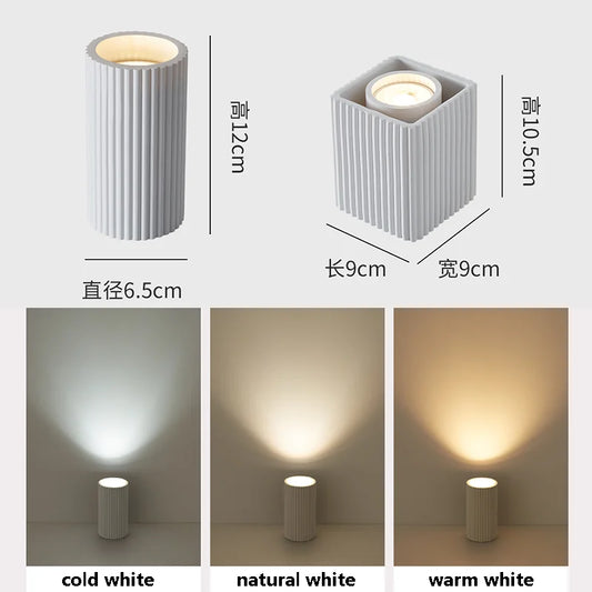 Minimalist Nordic Cylindrical Downlight Surface Mounted Resin Ceiling Lamp GU10 Grid Spotlight Corridor Living Room Home Decor