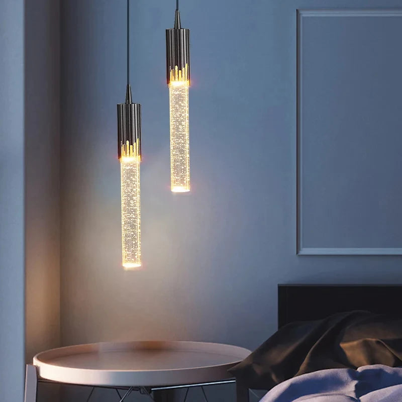 Nordic Crystal Pendant Lights LED Ceiling Lamp Bedside Hanging Lighting for Living Room Kitchen Bedroom Ceiling Home Decor