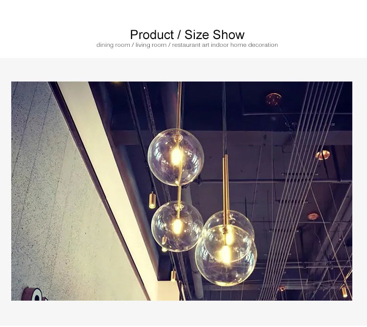 Modern Luxury Glass Ball Chandelier Lighting Fixtures Living Room Bedroom Decor Pendant Lights Restaurant Stairs Hanging Lamp