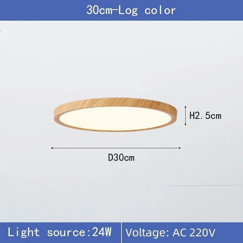 Modern LED Wood Grain Ceiling Light Ultra-thin 3 Colors Surface Ceiling Lamp Bedroom Living Room Kitchen Home Decor Lighting