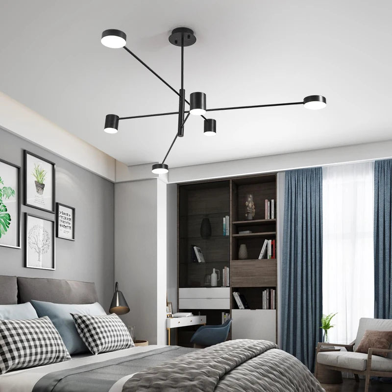 New Modern LED Chandelier Lights Bedroom Living Dining Room Gold Black Indoor Fixture Lighting Lamps Apply To AC90-260V