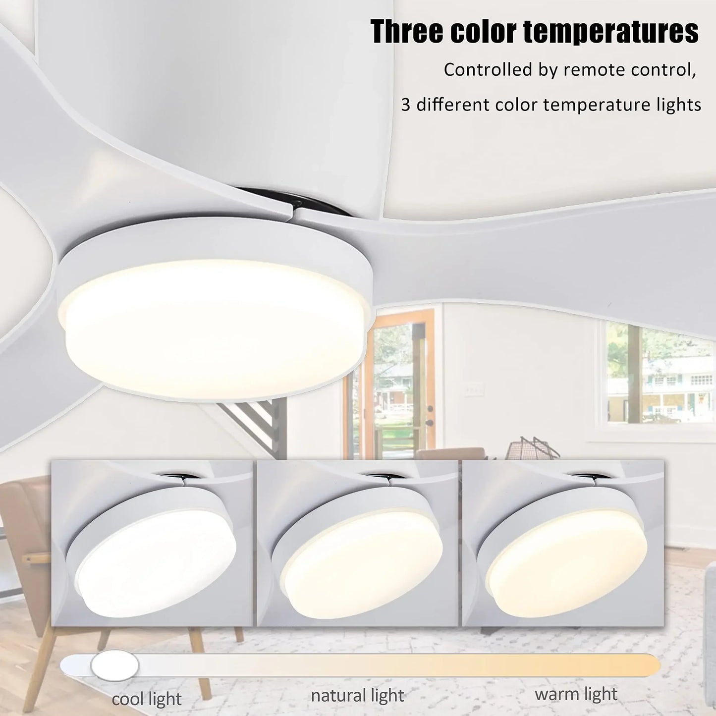 Modern LED Ceiling Fan, Remote Control, High Airflow DC Motor, Pendant Light Suitable for Bedrooms, Living Rooms, Dining Rooms