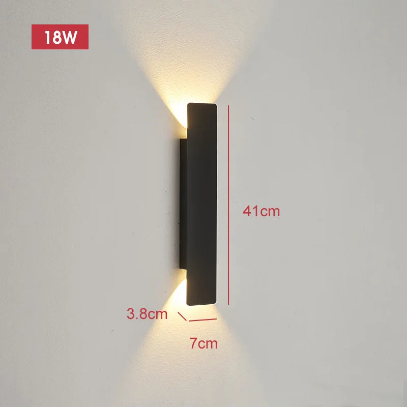 Outdoor Waterproof Wall Lamp Modern LED Lamp Black White Aluminum Up Lower Light Wall Lamps Waterproof IP65 110V 220V Fixtures