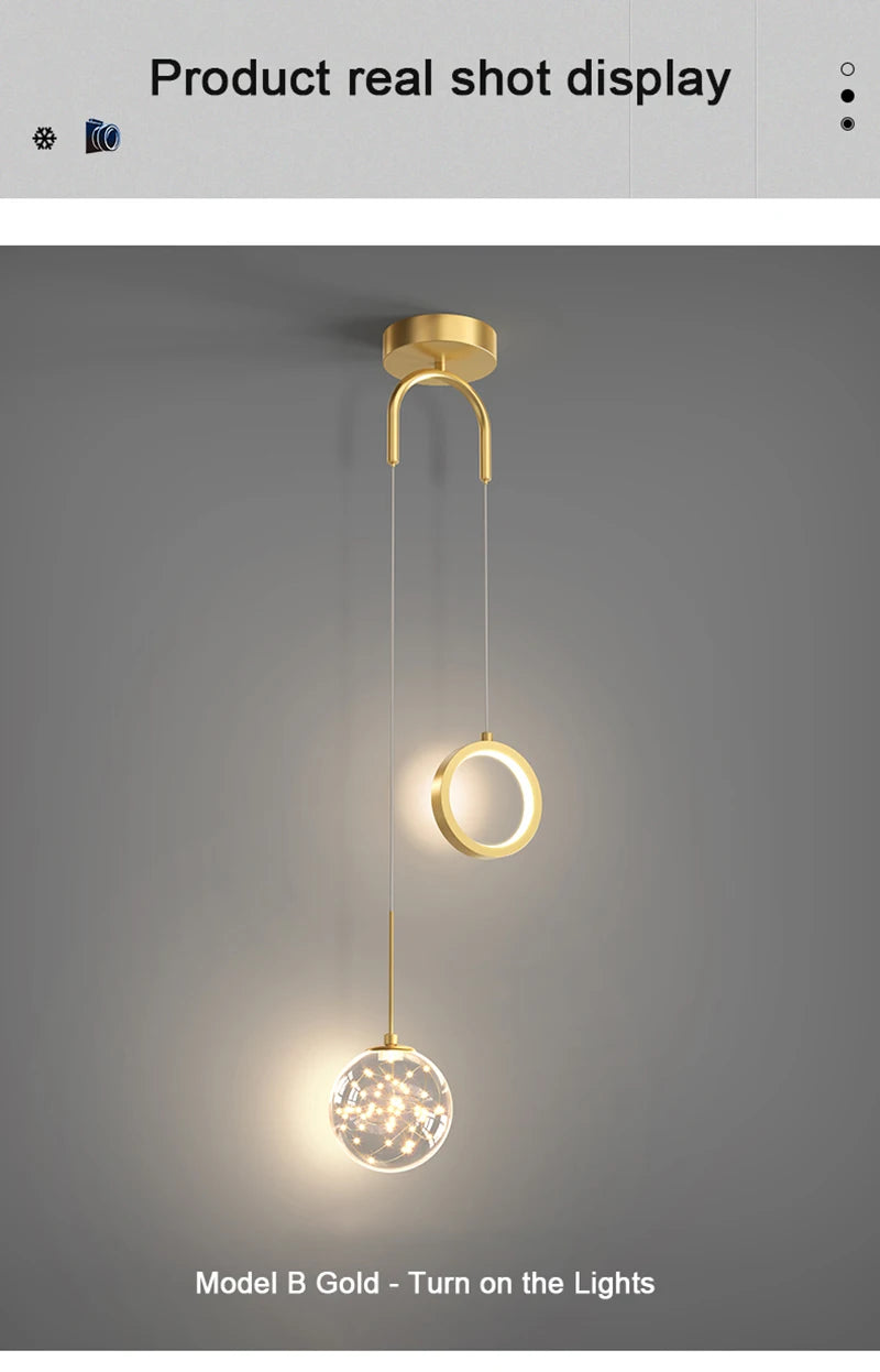 Nordic LED Pendant Light Indoor Lighting Fixture Living Bedroom Bedside Home Decoration Dining Table Hanging Lamps Pendant Lamp