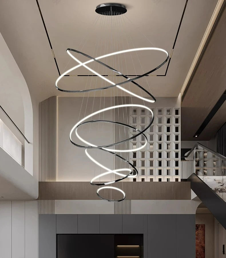 Modern home decor led lights pendant light lamps forstaircase Chandeliers for living room hanging light indoor lighting