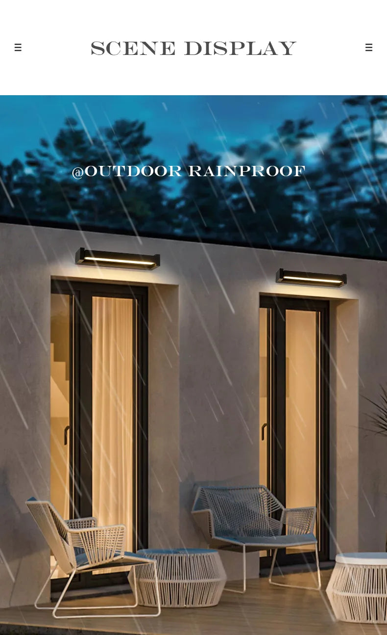 2025 new model.  Outdoor waterproof wall lamp.  Can rotate.  Aluminum and glass materials.  18W, minimalist landscape light
