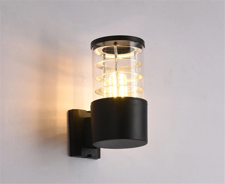E27 LED Outdoor Wall Lamp Sensor Up Down Glass Aluminum Waterproof Garden Light Corridor Street Exterior Wall Sconce 110V 220V