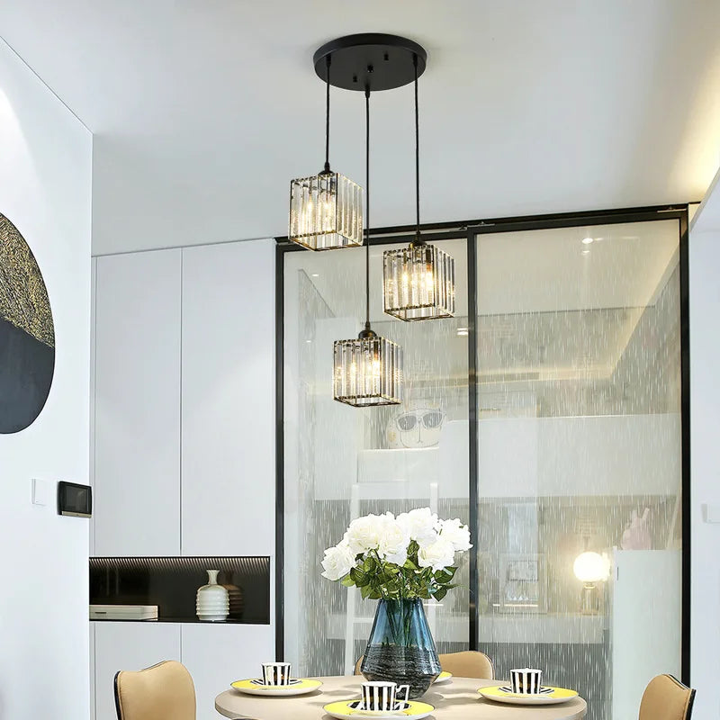 Modern K9 Crystal Pendant Light Led Ceiling Lamp Living Dining Room Nordic Chandelier Aisle Decor Balcony Corridor Fixture Lumi