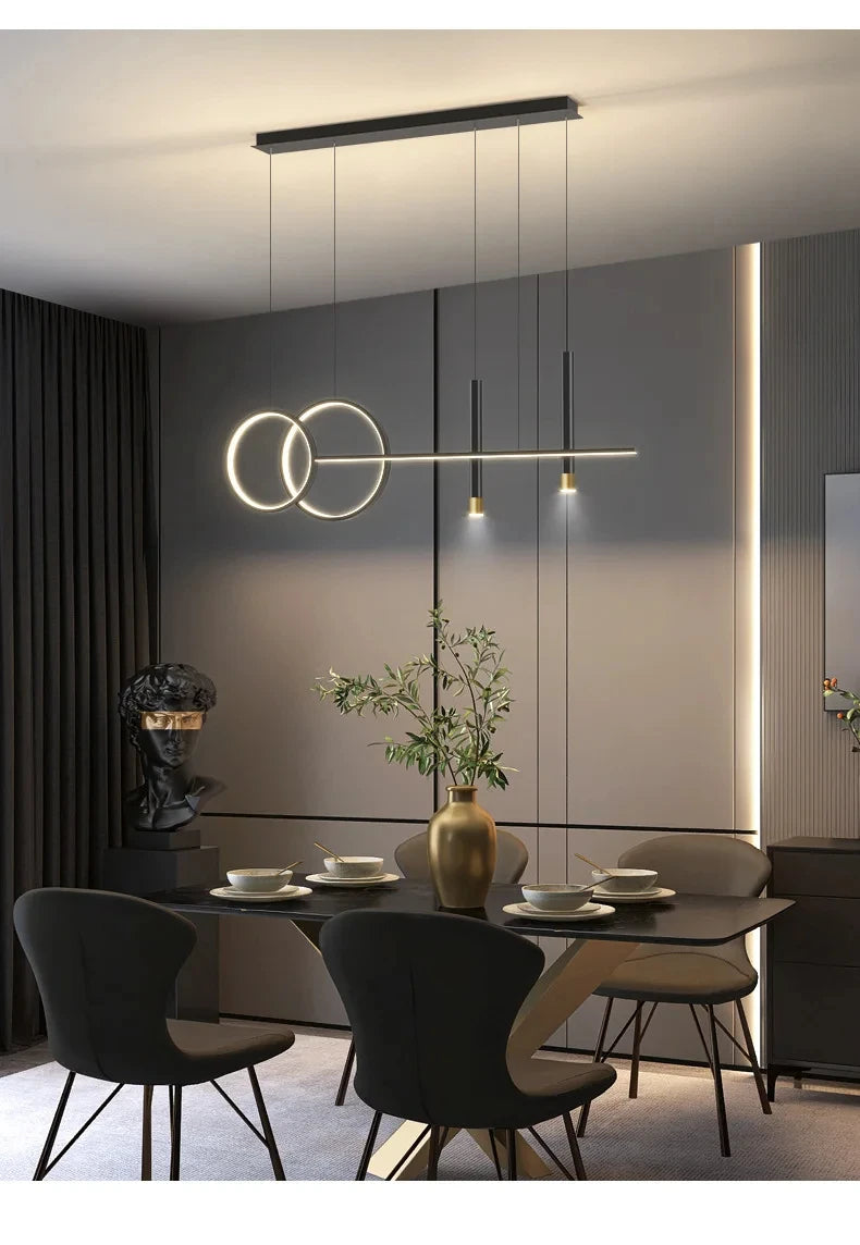 Modern Dining Room Pendant Light LED Smart Remote Control Dining Table Hanging Lamp Luxury Lustre Home Indoor Decor Chandelier