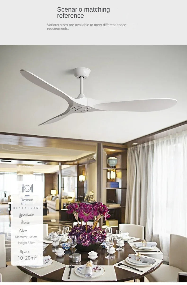 American Retro Ceiling Fan, Nordic Living Room, Dining Room, Industrial Variable Frequency Dimming Remote Control Electric Fan