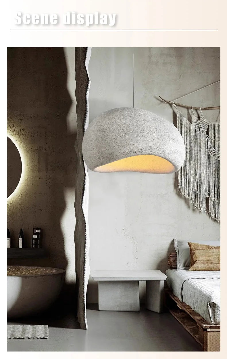 Nordic Wabi Sabi E27 Pendant Lights Dining Room Bedroom Chandelier Lustre Bar Suspend Lamp Home Decor Loft Hanging Light Fixture