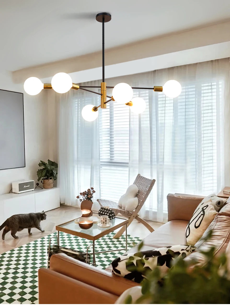 Nordic Modern Chandelier Hanging Lamps For Ceiling Home Decor Living Room Bedroom Pendant Indoor Fixtures E27 G95 G125 Milk Bulb