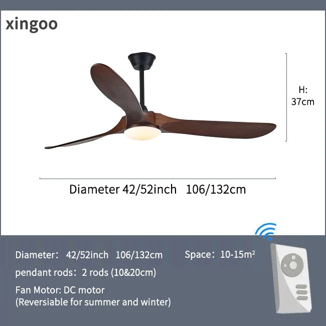 Intelligent LED Ceiling Fan for Home Decoration Pendant Light, Equipped with Reversible Motor, Suitable for Summer and Winter