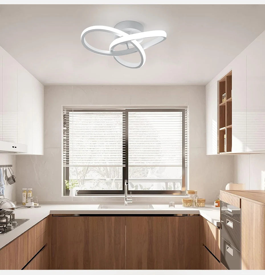 Household LED Chandelier Three Colors Lamp Modern Style Ceiling Lamp Bedroom Light Surface Installation 220v Dining Room Lamp