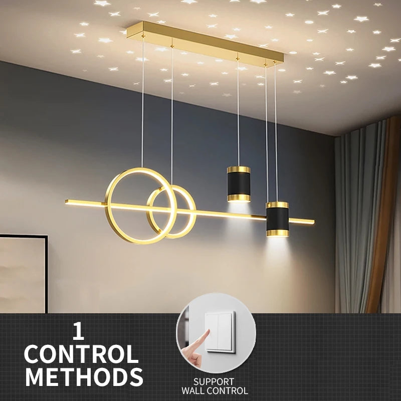 Restaurant Lighting 100cm Long Strip Decoration Dining Table Light Living Room Restaurant Modern LED Pendant Light Fixture Light