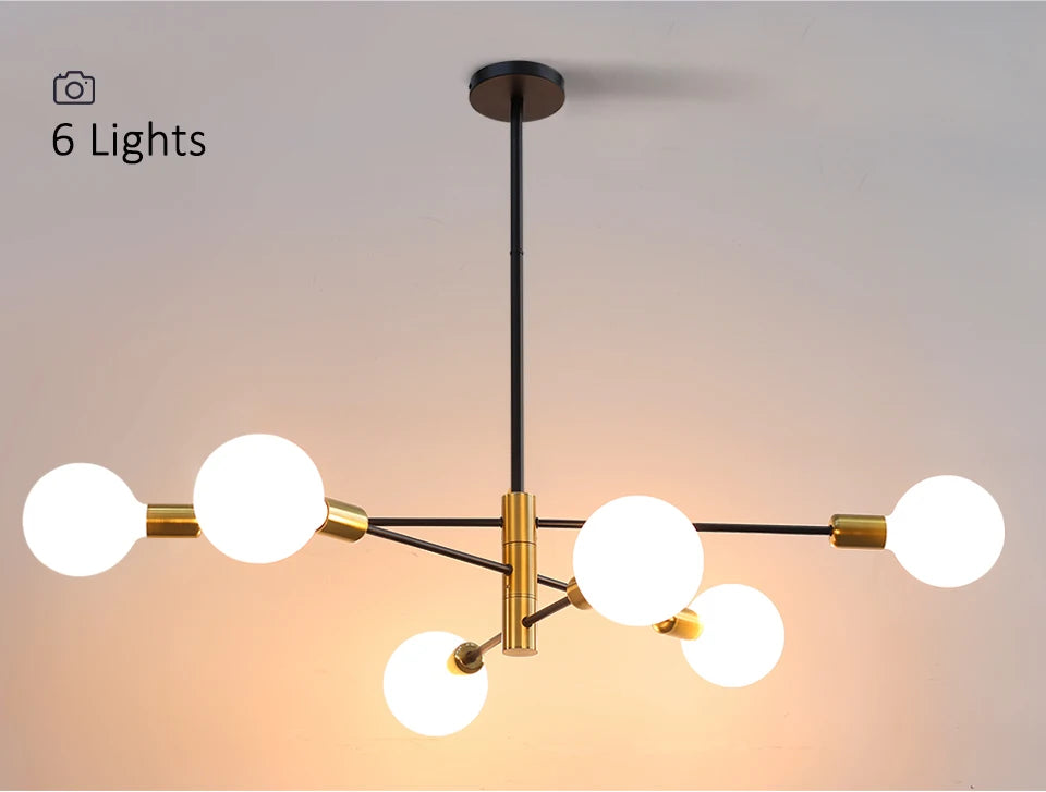 Nordic Modern Chandelier Hanging Lamps For Ceiling Home Decor Living Room Bedroom Pendant Indoor Fixtures E27 G95 G125 Milk Bulb