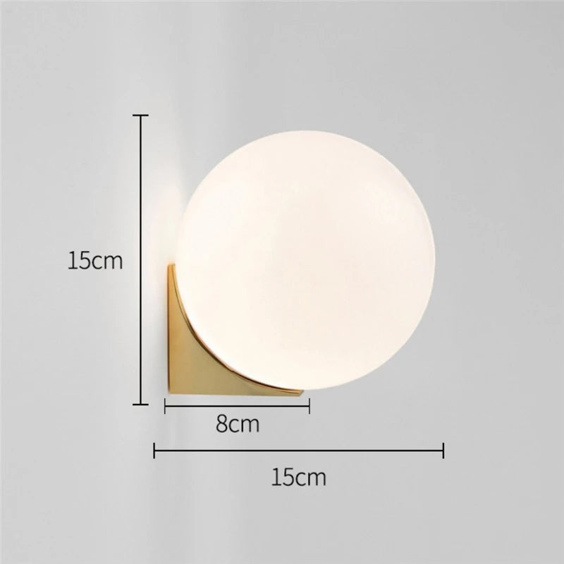 Nordic Minimalist Wall Lamp G9 Milk White Glass Ball Wall Light Modern Living Room Hallway Interior Decoration Lighting Fixtures