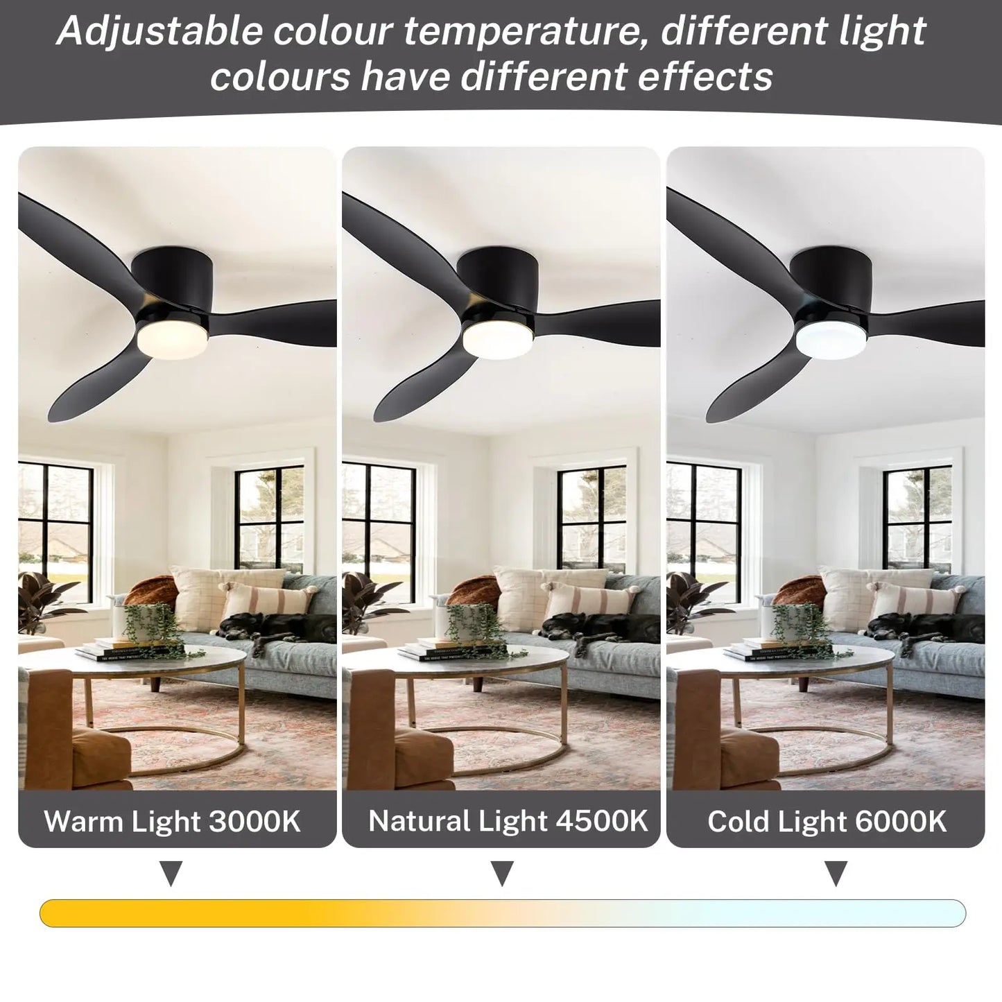 Modern Ceiling fan With Remote Control Have 3 color Led Fan Light Applicable Kitchen Bedroom Ceiling lamp Room Light Decoration