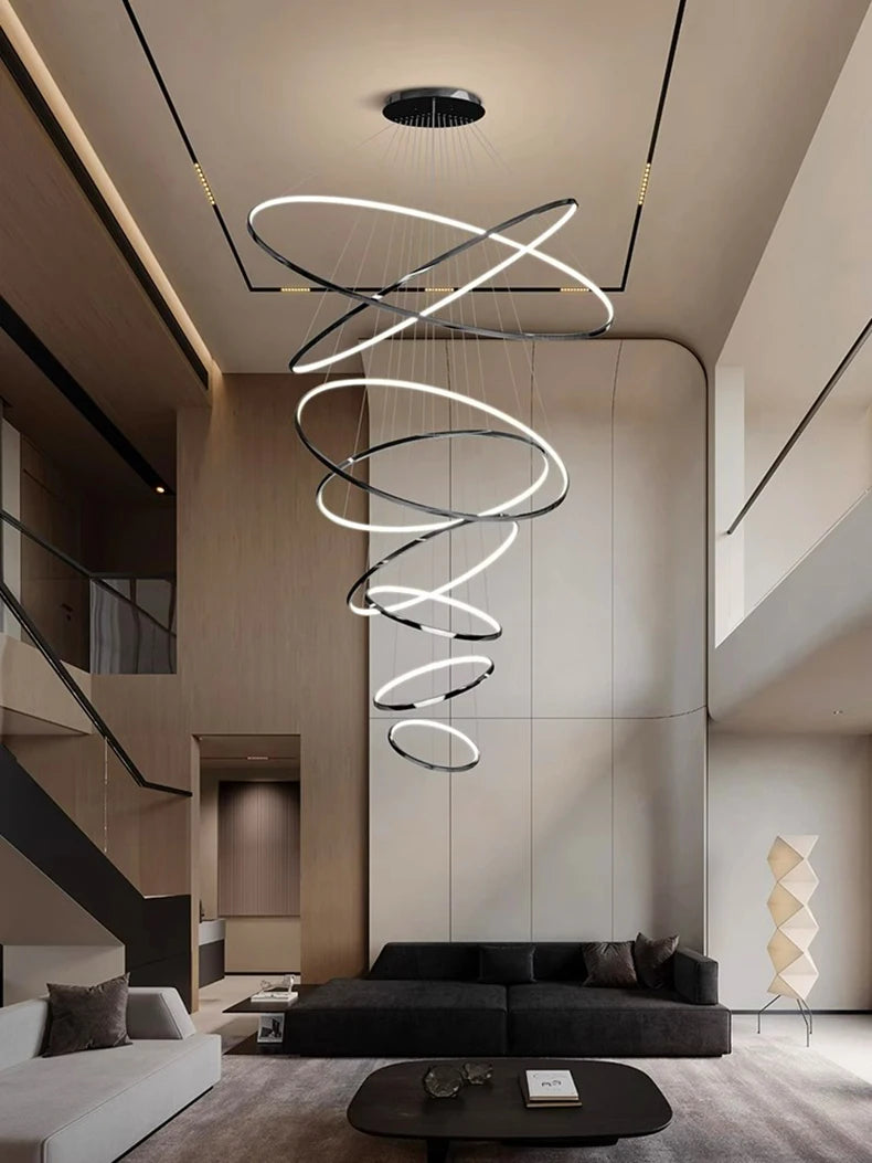 Modern home decor led lights pendant light lamps forstaircase Chandeliers for living room hanging light indoor lighting