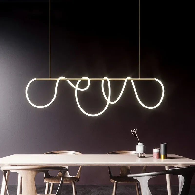 LED Long Pendant Light, Dining Room Pendant Light, Modern Style Pendant Light, Ceiling Linear Light, Living Room Light 200CM