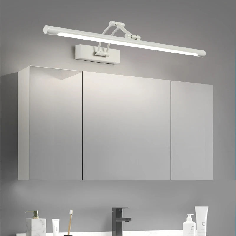 Mirror Front Light Bathroom Mirrors Cabinet Foldable Telescopic Adjustable Washbasin Shower Closet Strip LED Makeup Fill Light