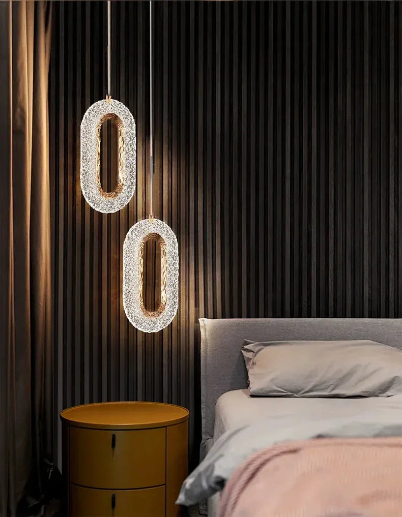 Modern Bedside Pendant Light, Long Line Living Room Background Wall Light, Study Pendant Light, Bedroom Interior Lighting