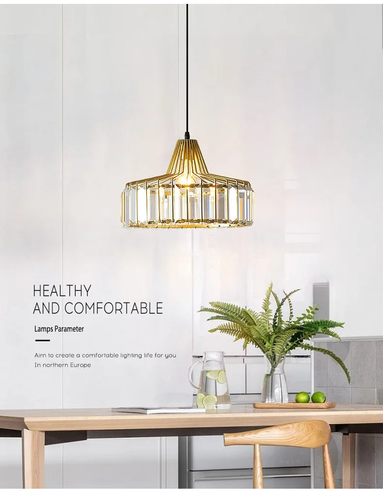 Modern K9 Crystal Pendant Light Led Ceiling Lamp Living Dining Room Nordic Chandelier Aisle Decor Balcony Corridor Fixture Lumi