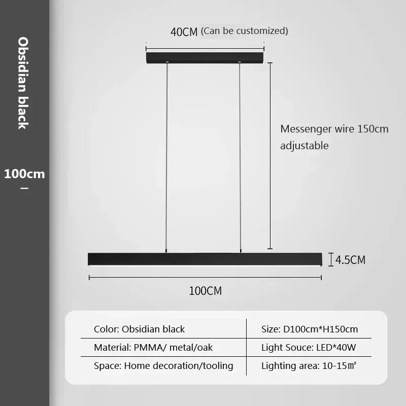 Modern LED Pendant Light For Living Dining Room Restaurant Office Long Simple Chandelier Home Deco Lighting Fixture Hanging Lamp