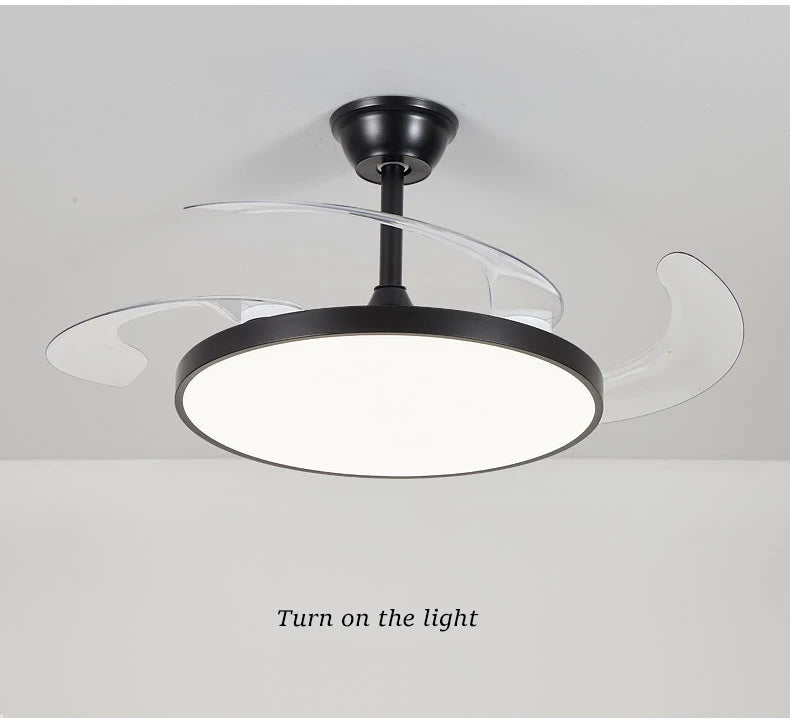 Electric Fan Chandelier Led Ceiling Lamp Room Decoration Dining Table Living Home Silent Bedroom Circulator Fan Light Fixture