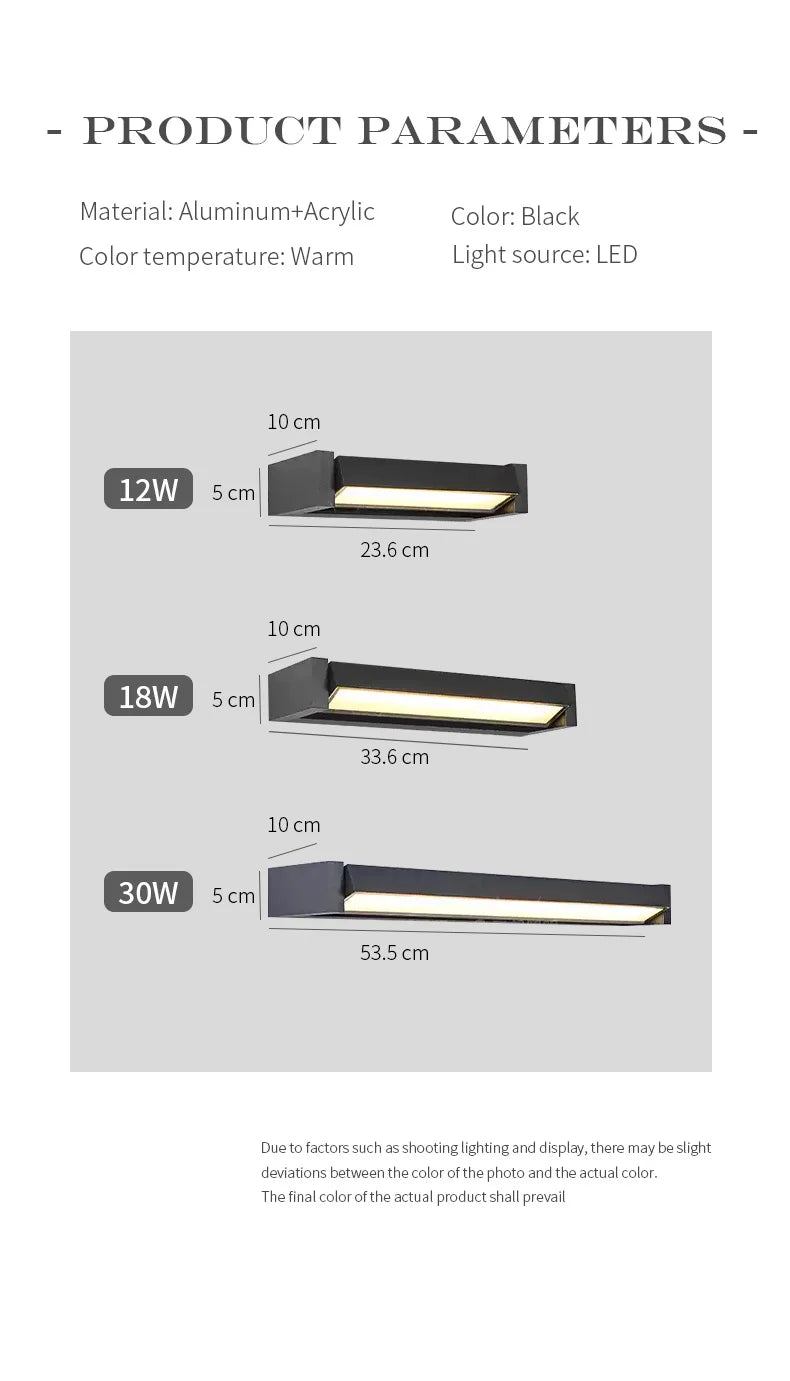 2025 new model.  Outdoor waterproof wall lamp.  Can rotate.  Aluminum and glass materials.  18W, minimalist landscape light