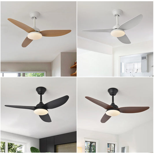 25/40 Inch Ceiling Fans With Lights Led 3 Color 6 Speeds DC Motor Fans Remote Control Low Floor Decorative Fans With Lighting