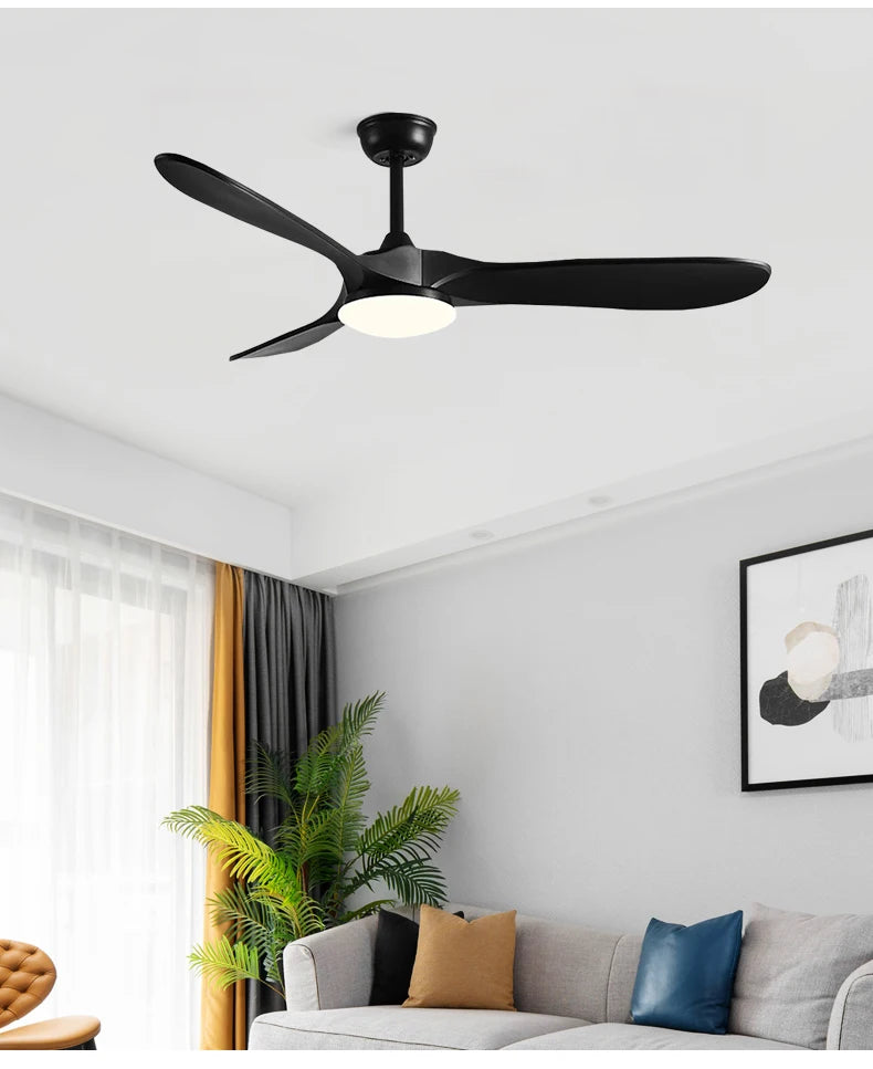 American Retro Ceiling Fan, Nordic Living Room, Dining Room, Industrial Variable Frequency Dimming Remote Control Electric Fan