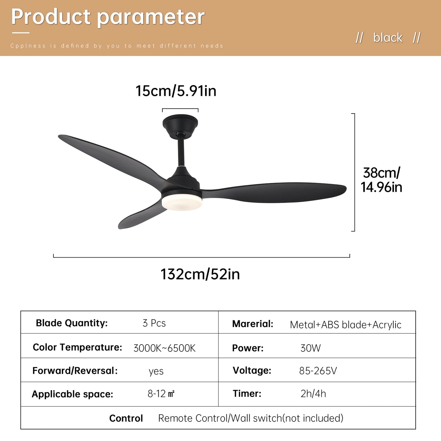 Ceiling Fan With Light,25 Inch/42 Inch/52 Inch Low Profile Ceiling Fan with remote control, For Indoor and Covered Outdoor