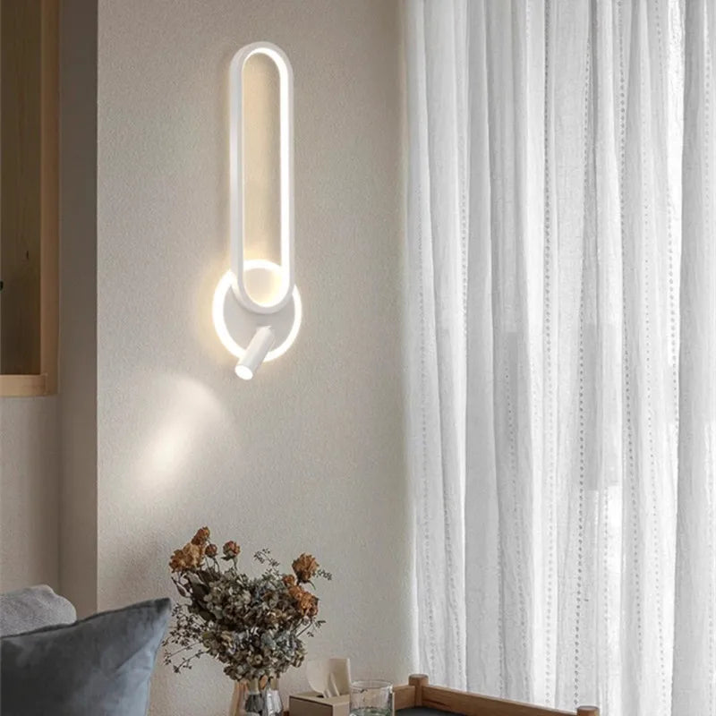 Bedside Lamp Modern Simple Creative Living Room Background Wall Stairwell Wall Lamp Nordic Network Red Corridor Wall Light
