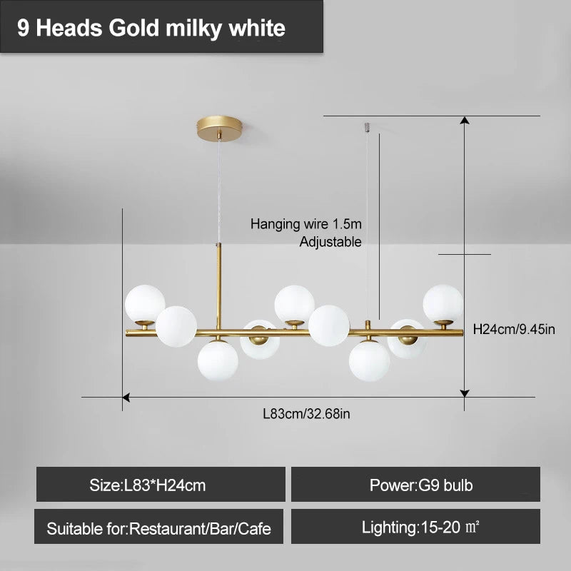 Modern Glass Pendant Lights Black Gold For Living Room Kitchen Restaurant Hotel Bar Front Desk Decor Hanging Lighting Fixture