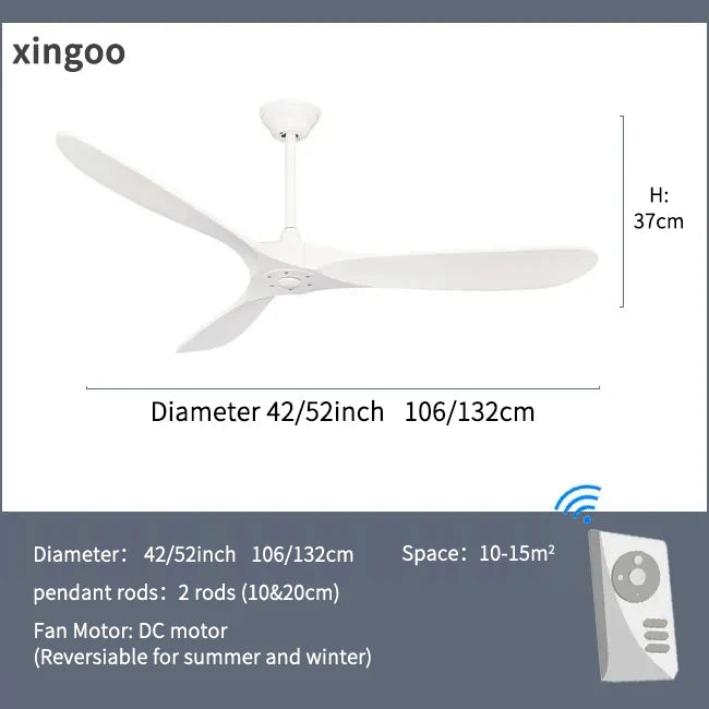 Intelligent LED Ceiling Fan for Home Decoration Pendant Light, Equipped with Reversible Motor, Suitable for Summer and Winter