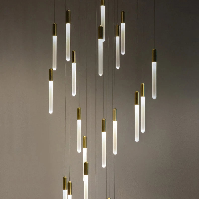 Bar Chandelier Modern Living Room Lamp Hanging Lamps Apartment Villa Hotel Penthouse Chandelier Column Staircase Chandelier