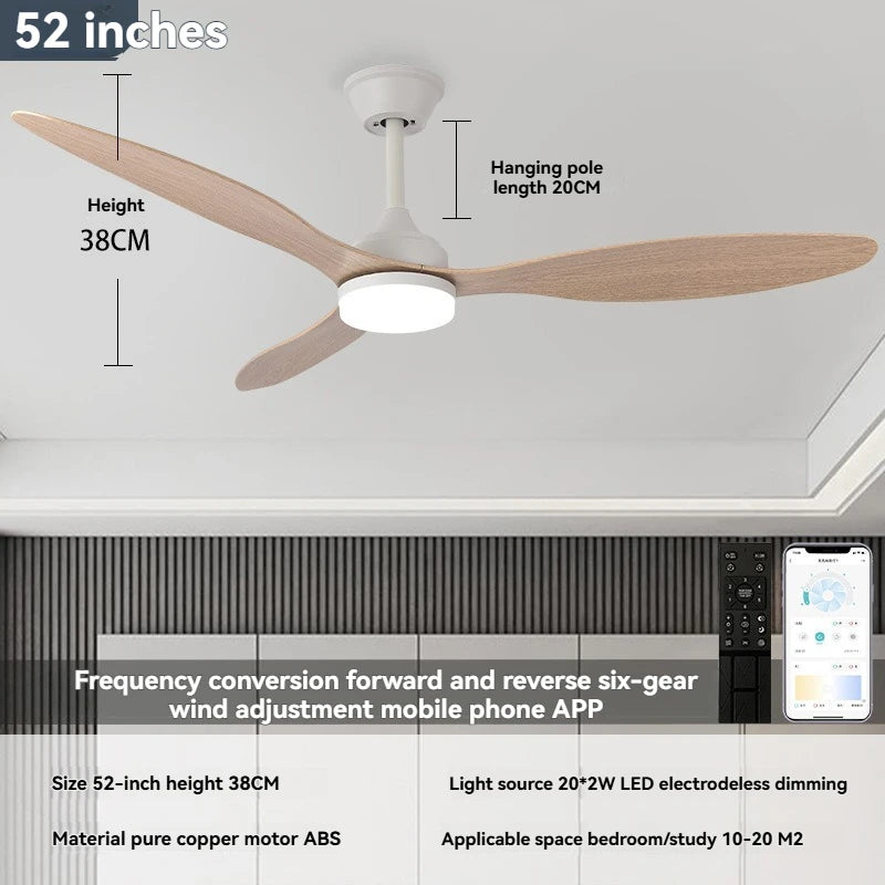 New bedroom ceiling fan light with integrated lamp and fan, study room ceiling fan light, flush mount fan light