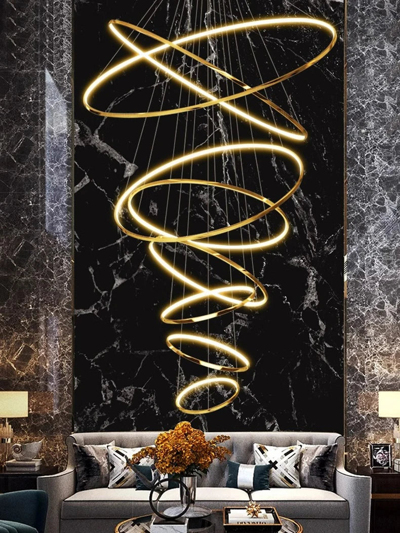 Modern home decor led lights pendant light lamps forstaircase Chandeliers for living room hanging light indoor lighting