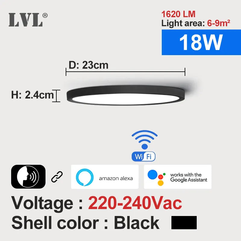Modern Led Smart Ceiling Light Golden Wood Grain Dimmable Home Lighing WiFi Tuya App Voice Control Surface Mounting Ceiling Lamp