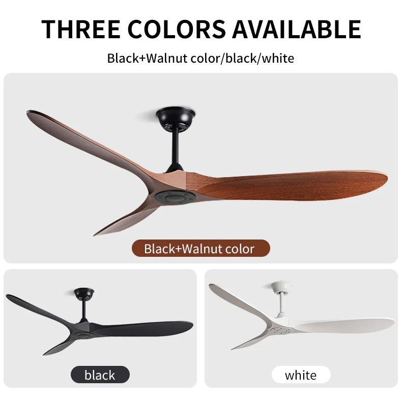 42/52 Inch Nordic LED Ceiling Light Restaurant Living Room Home Remote Control DC Silent Industrial Retro Electric Fan