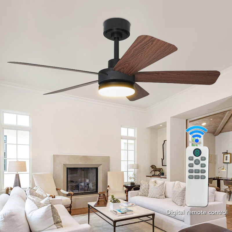 Ceiling Fan with Light, 3CCT, Silent DC Motor, Remote Control, Living Room, Bedroom, Dining Room and Study, Fan Light
