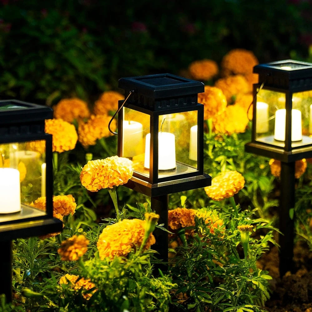 Solar LED Landscape Lights Candle with Ground Stake Waterproof LED Solar IP44 Auto ON/OFF Landscape Light for Outdoor Lawn Yard
