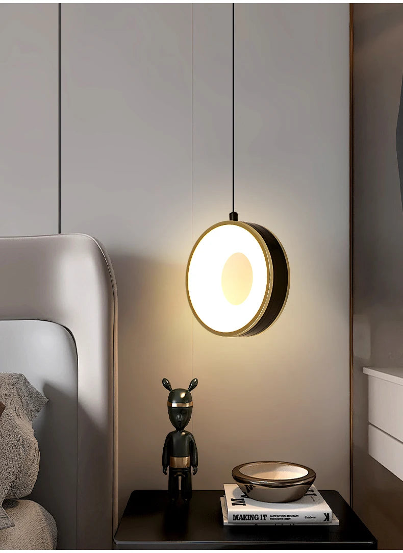 Modern Pendant Lamp Dining Room LED Crystal Design Gold Finish Minimalist Bedroom Bedside Lighting Chandelier for Home Decor