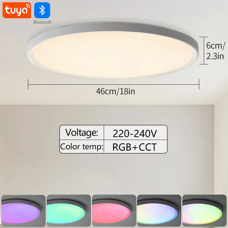 Smart TUYA Ceiling Light RGB Dimming APP Remote Control Bluetooth LED Light Home Interior Decoration Colour 32W 45W 47W AC 220V
