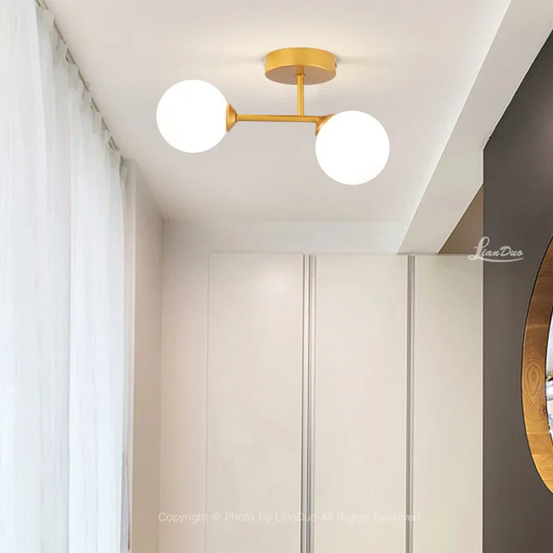 Glass ball Ceiling Lamp Home Deco Interior Lighting For Bedroom Living Room Dining Table Cloakroom Corridor Nordic Ceiling Light