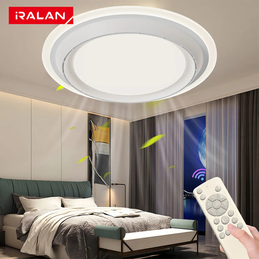 Bladeless Ceiling Fan with Light Remote Control Level 6 Wind Speed Noiseless Electric Fan Invisible Fan for Bedroom Study Room