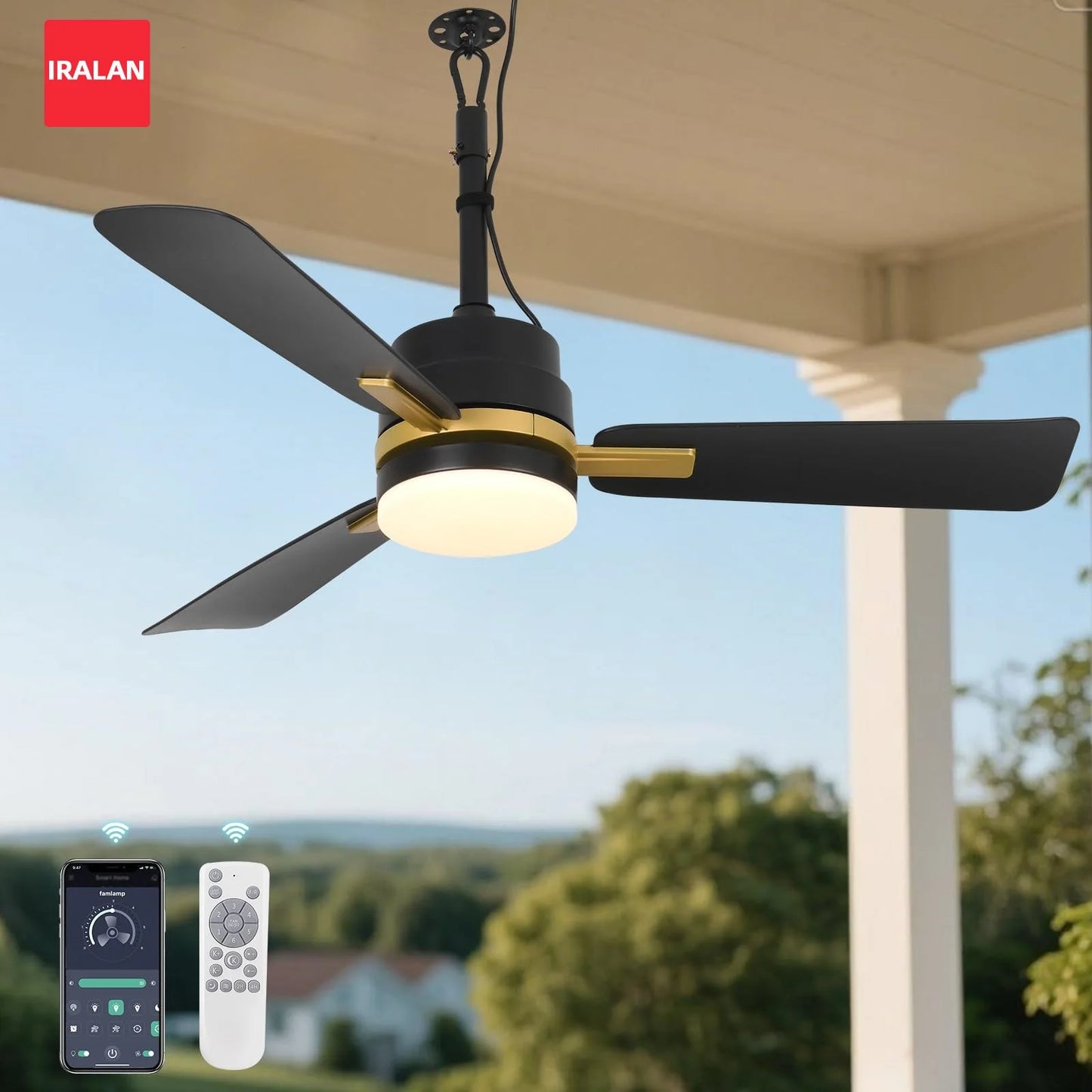 Cool Ceiling Fan with Light Mobile Hanging Electric Fan Home Dimmable Timer Silent Bedroom Living Room Fan LED Lighting