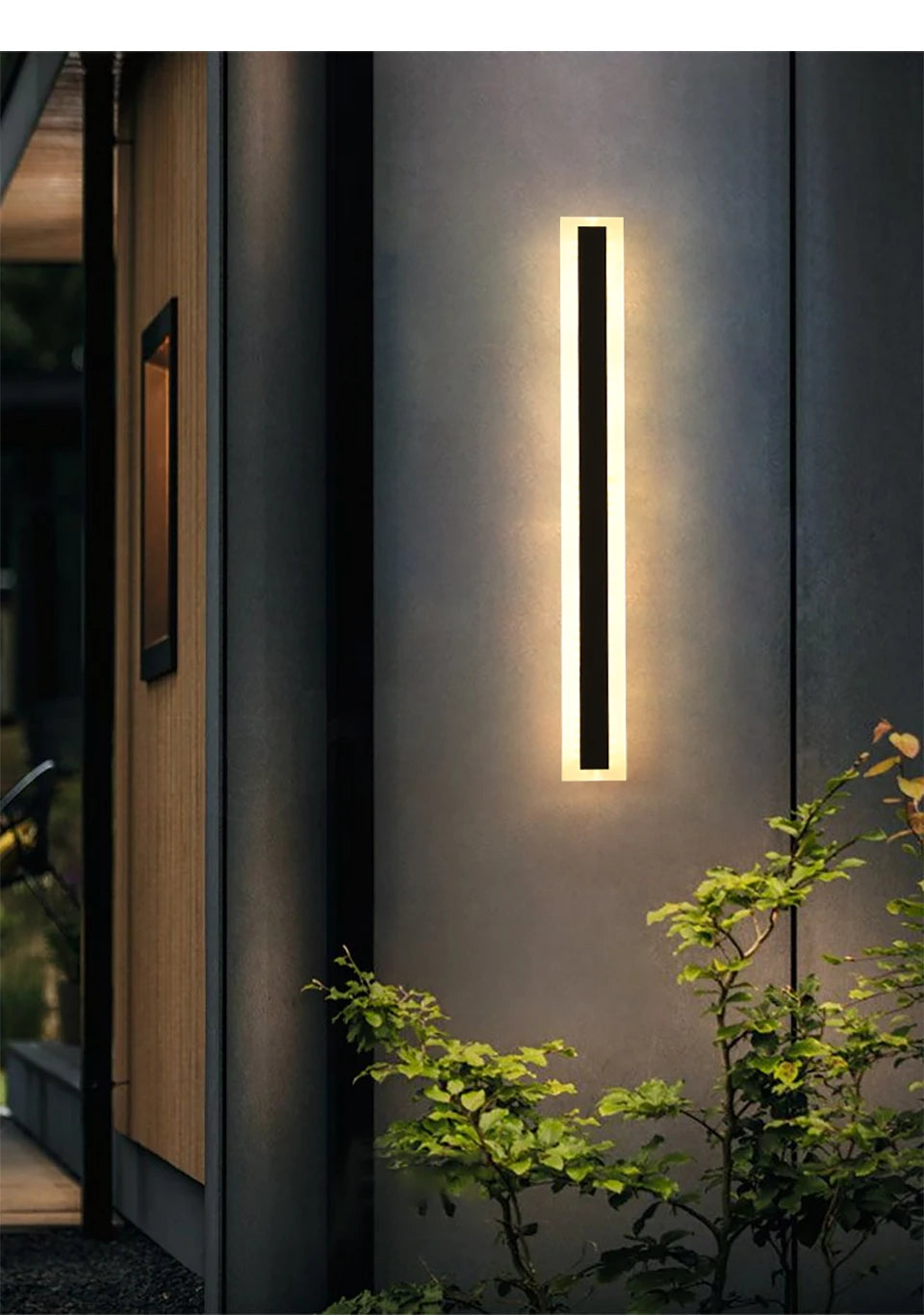 Outdoor IP65 waterproof Long strip lamp, simple LED wall light suitable for courtyard, villa, gate, garden outdoor decoration