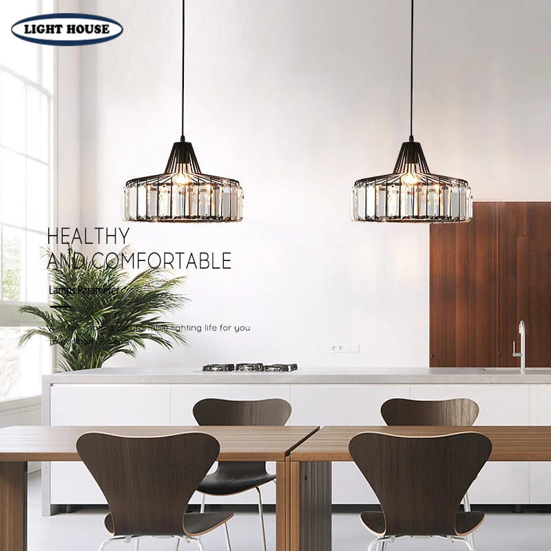 Modern K9 Crystal Pendant Light Led Ceiling Lamp Living Dining Room Nordic Chandelier Aisle Decor Balcony Corridor Fixture Lumi